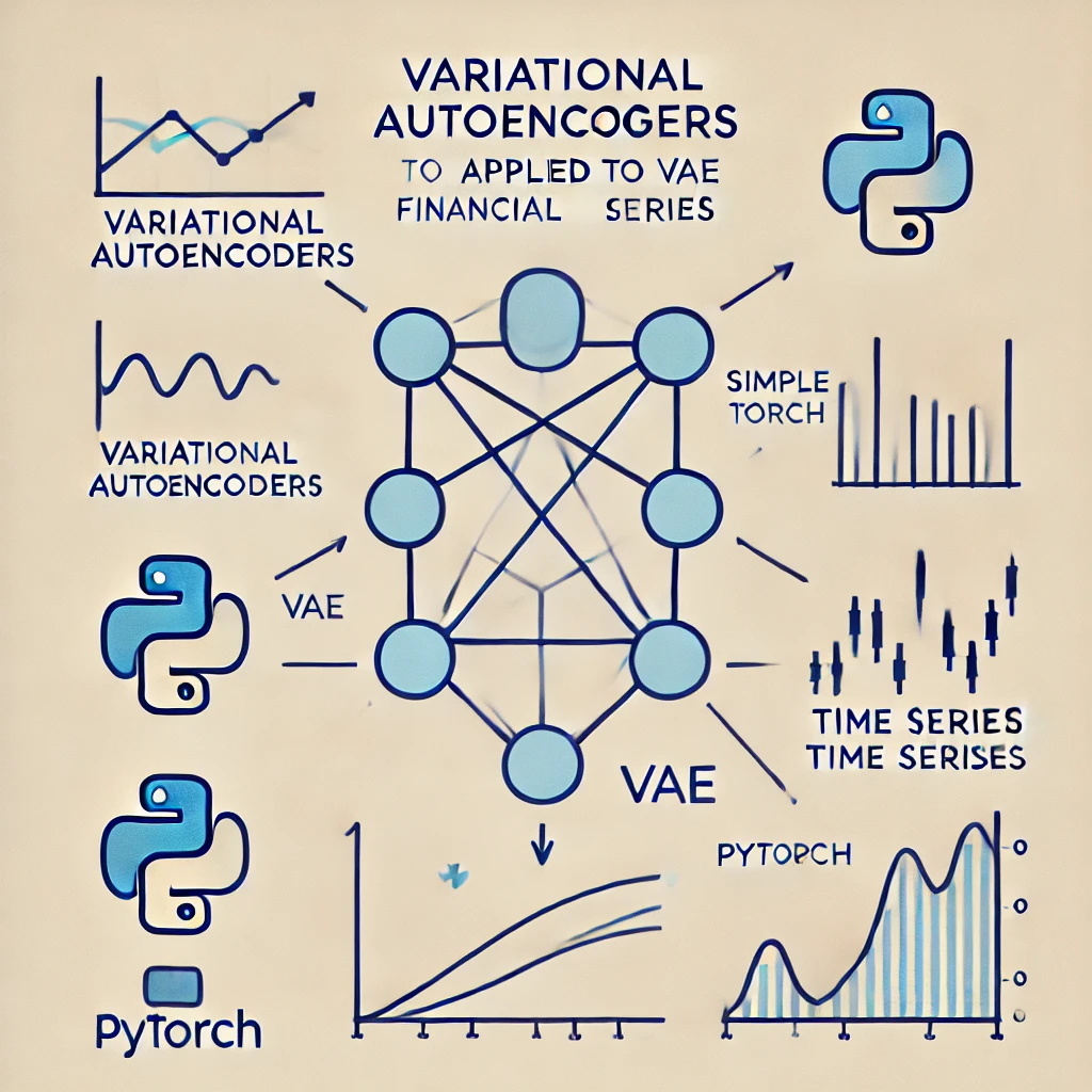 DALL·E 2024-09-09 10.03.00 - A simplified illustration for a university project about Variational Autoencoders (VAE) applied to financial time series. The image should depict a ba